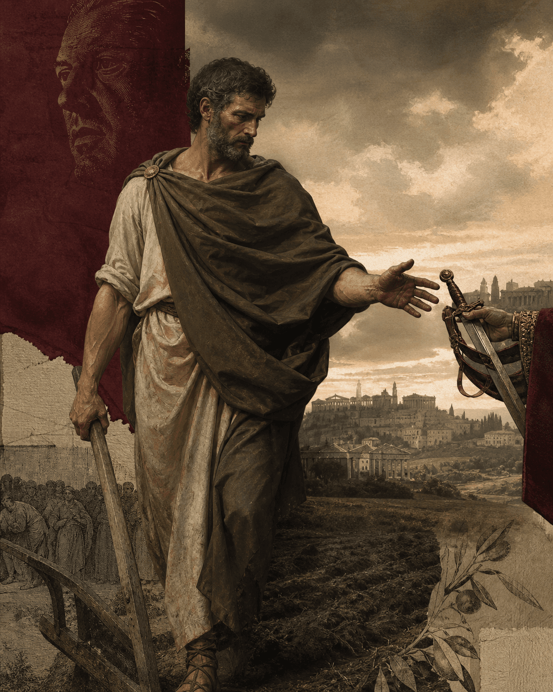 Cincinnatus renonce au pouvoir et retourne vers son champ